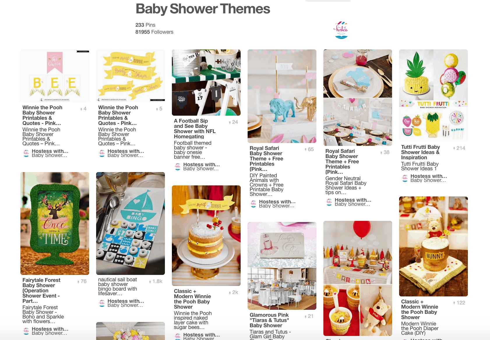 Several images for different baby showers in collage.