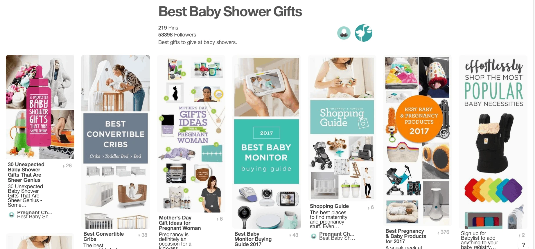 Collage of baby shower gift ideas.