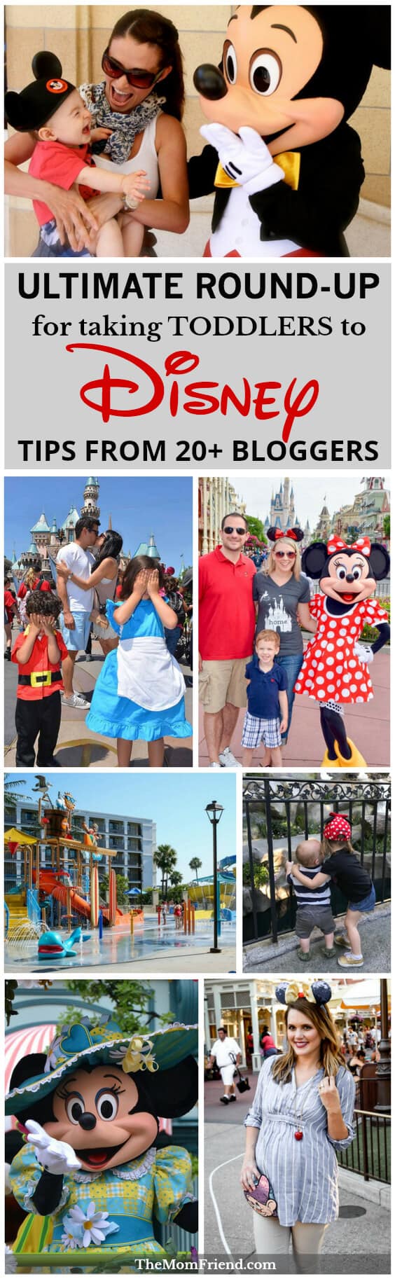 Pinnable image collage of families at Disney World.