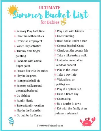 ultimate summer bucket list for babies the mom friend