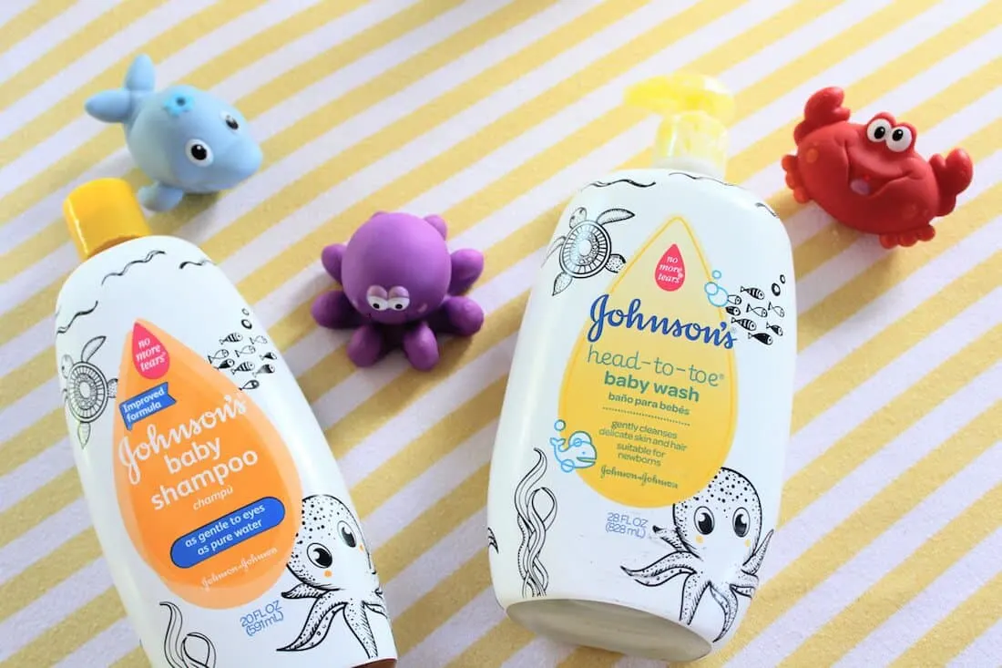 Johnson\'s baby wash and shampoo products.