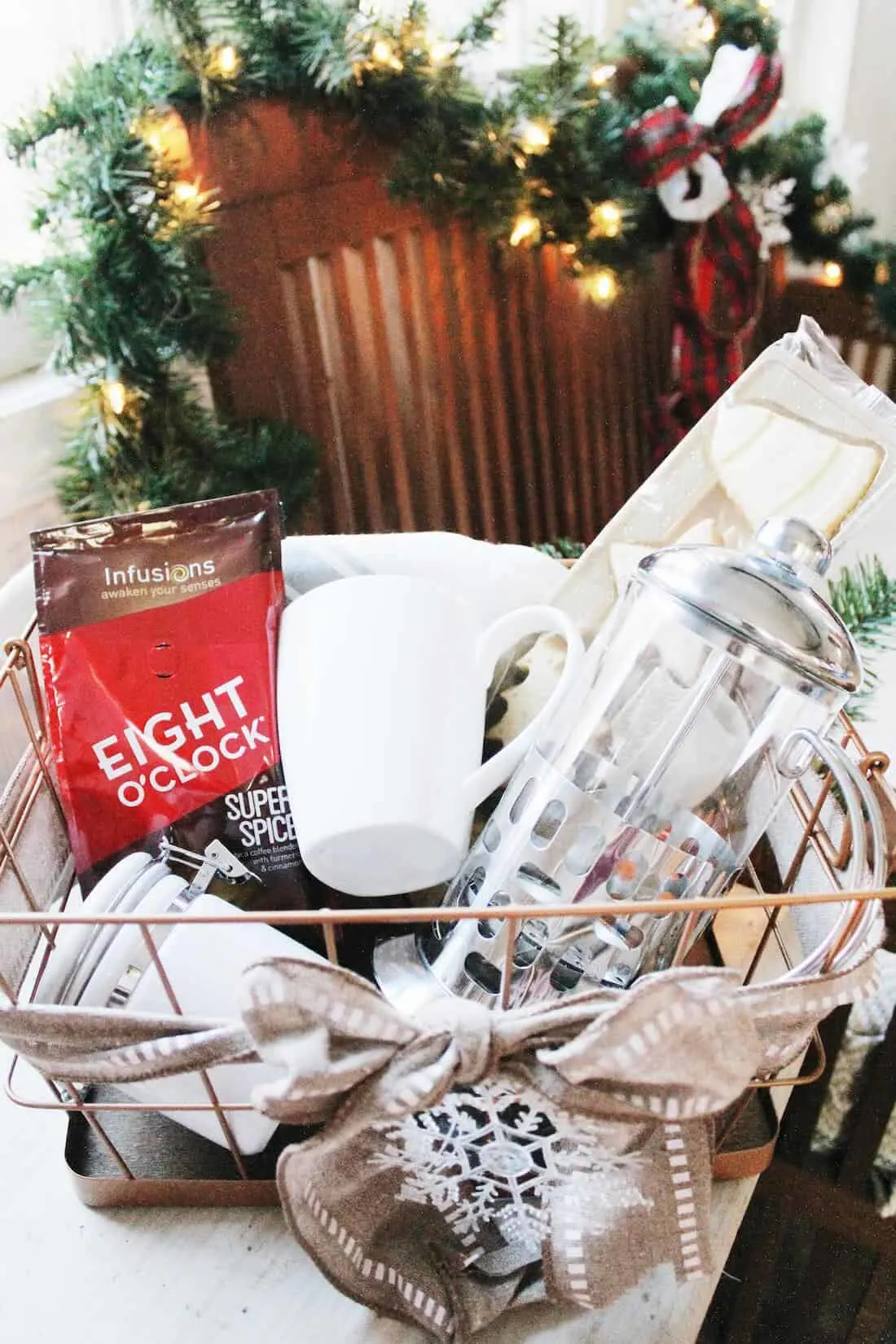 Coffee Themed Christmas Gift Basket.