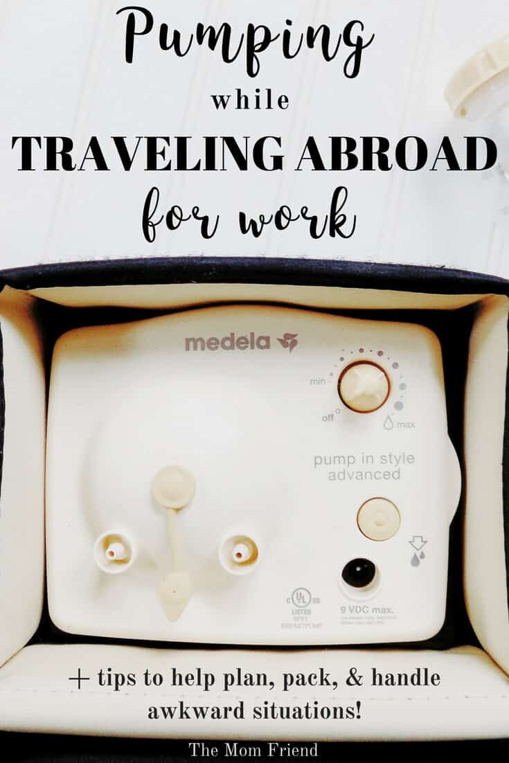 Pumping while working abroad can be confusing or awkward, here are some tips to make traveling with breastmilk and pumping abroad easier! #breastfeeding #pumping #pumpingwhileworking #workingmom