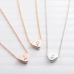 heart initial necklace