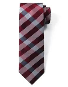 Red and grey plaid tie.