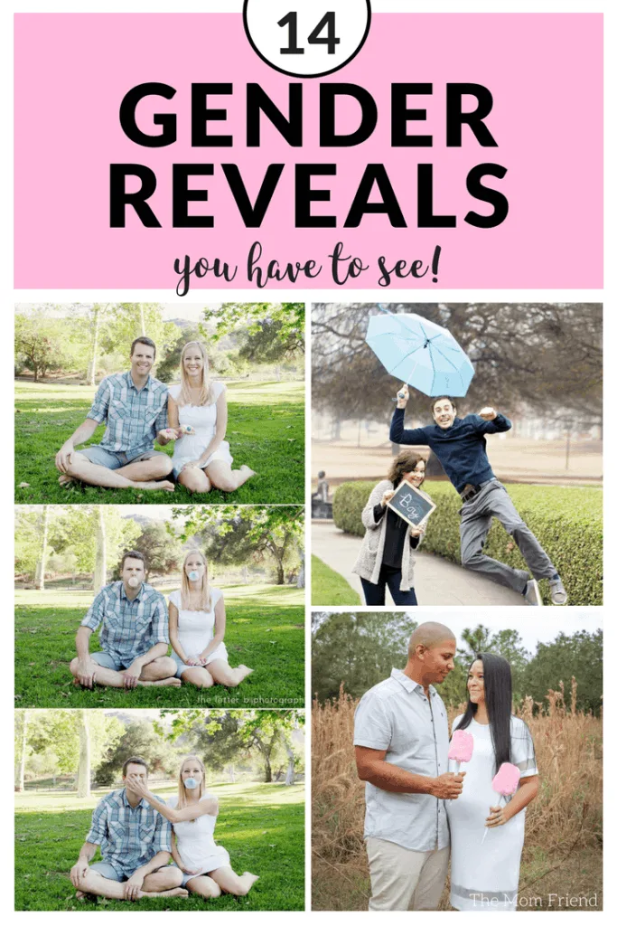 Pinnable image collage of gender reveal ideas.