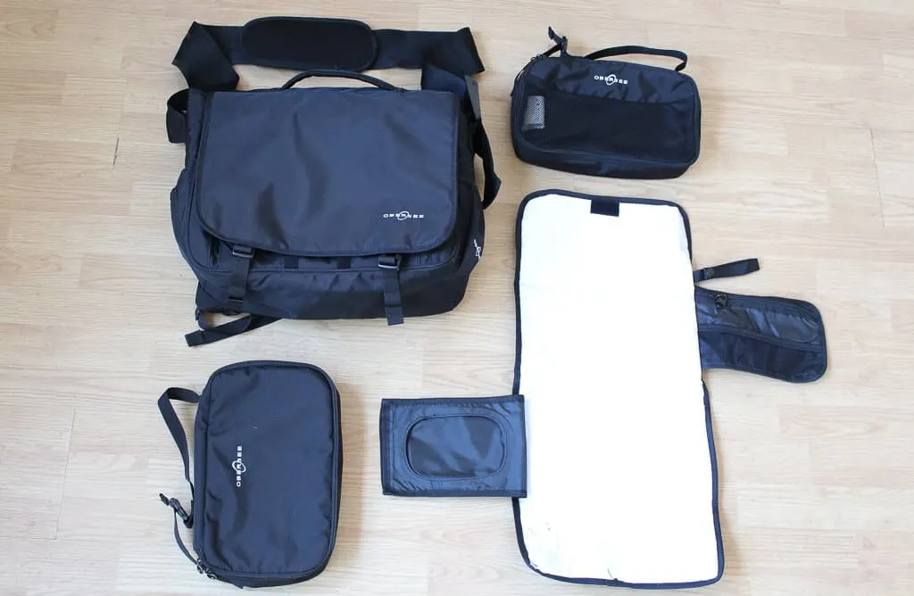 Components of Obersee Madrid Convertible Bag.