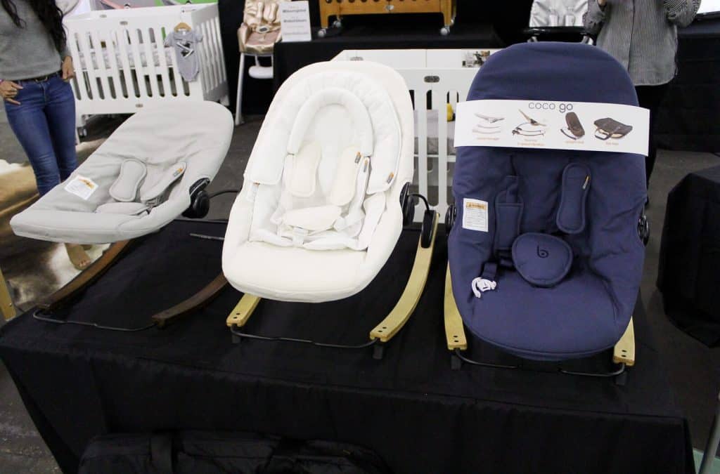 Baby show products lined up for display.