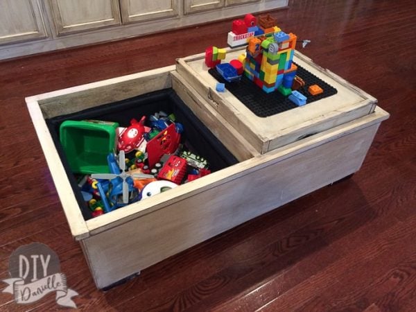 Lego storage table and ottoman combo.