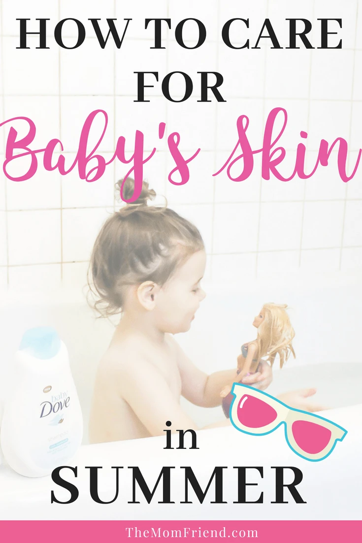 Pinterest graphic with text and image of toddler girl playing in bath tub with Barbie doll.