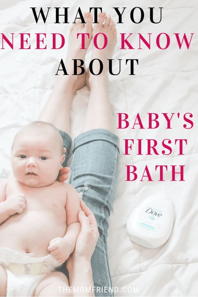 Pinnable image of Tips to Prepare for (and Enjoy) Baby\'s First Bath as a Family.