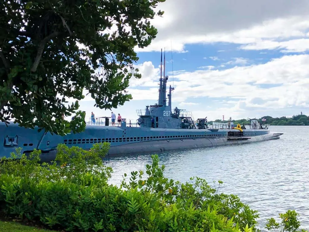 Ship on water in Oahu Hawaii.