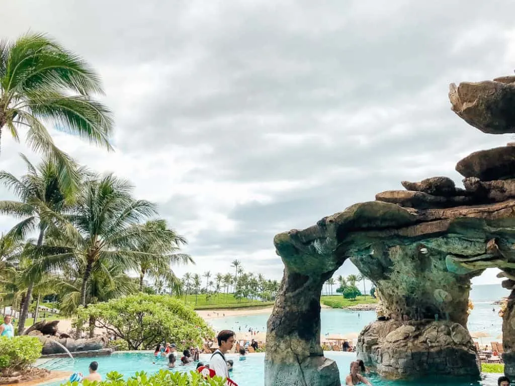 People play at Disney water park in Hawaii.