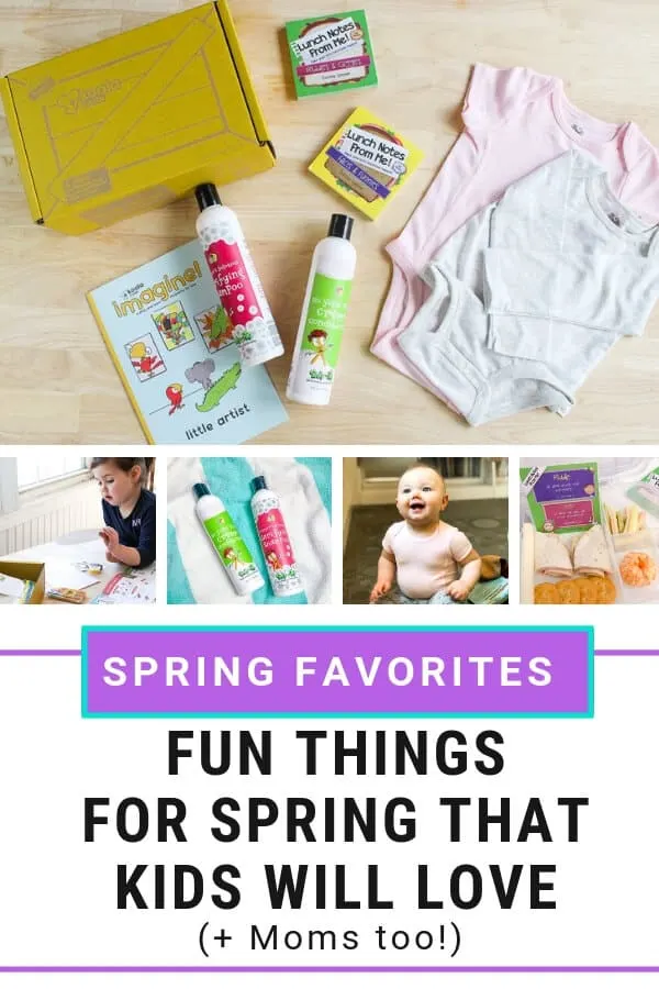 Pinnable image of Products for Spring that Kids (and Moms) will Love.