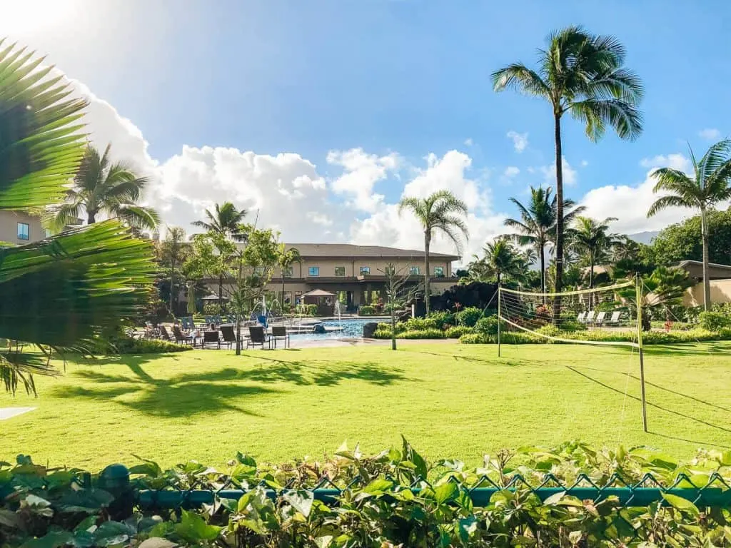 Field and volleyball court in Oahu.