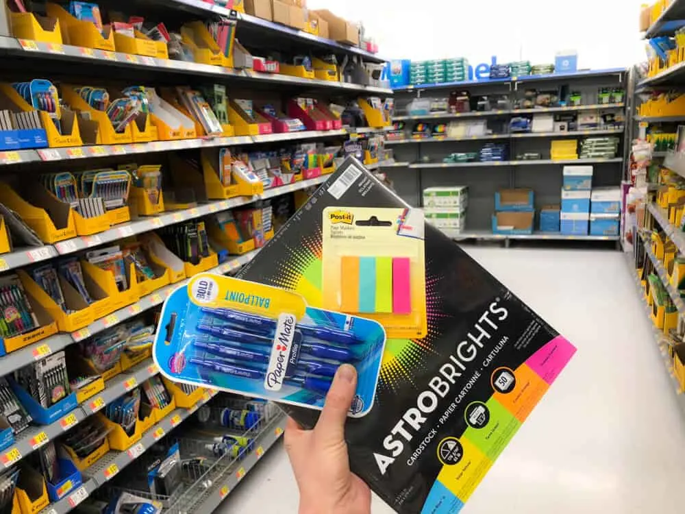 Teacher shops for Walmart appreciation event.