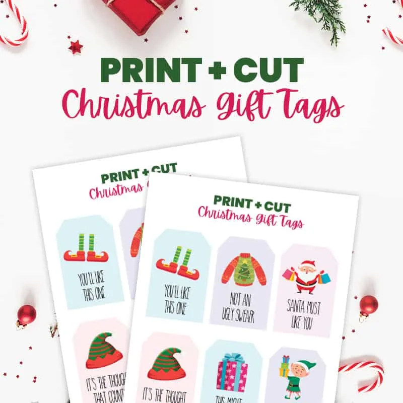 Printable Christmas Gift Tag for Print and Cut