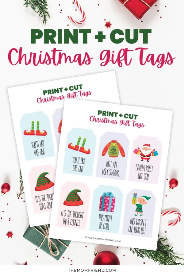 Printable gift tags for christmas with funny sayings.