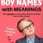 Graphic for Unique Boy Names with meanings.