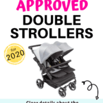 image of double stroller with text disney approved double strollers for 2020 size requirements