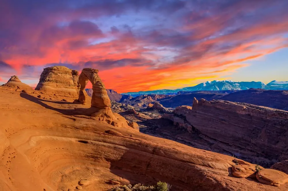 arches national park at sunset