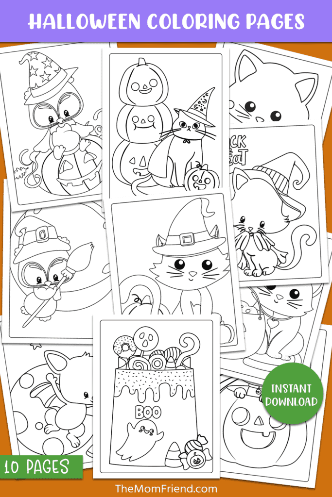 cute halloween coloring pages to print displayed on an image
