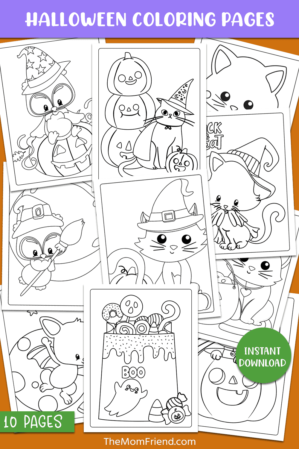 cute halloween coloring pages to print displayed on an image
