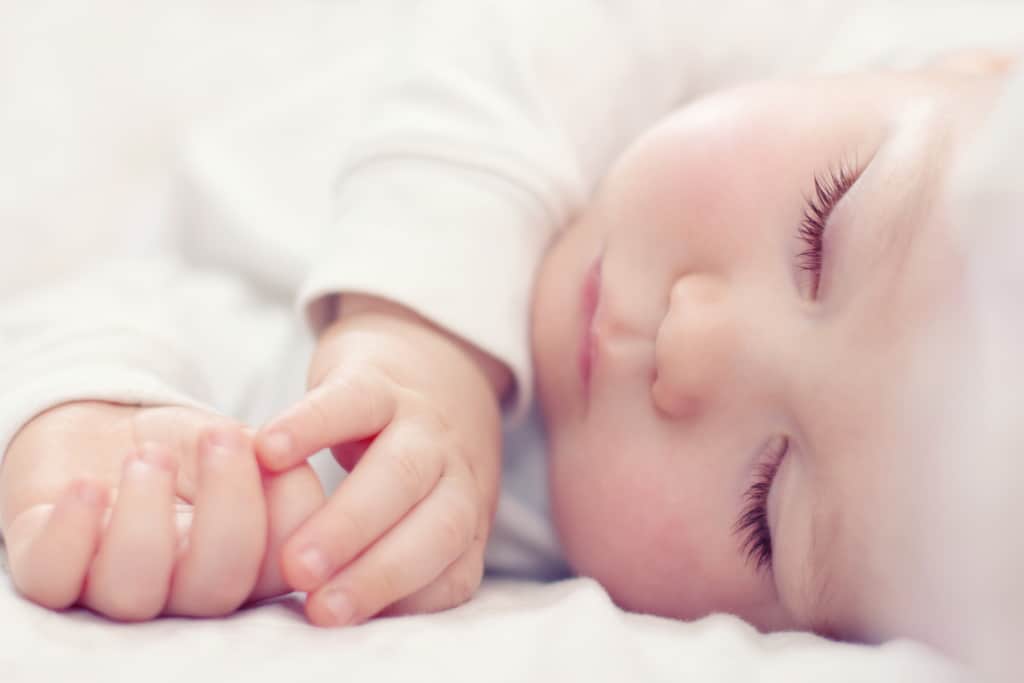 Close up of baby sleeping.