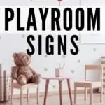 modern playroom with text stylish playroom signs