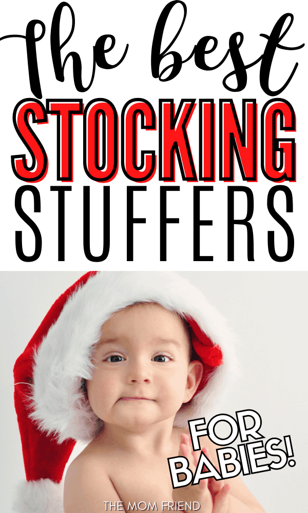 Pinnable image of stocking stuffers for babies.