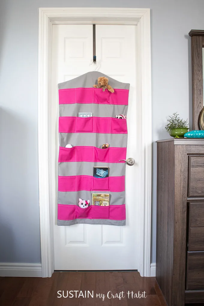 DIY over-the-door toy storage hanging organizer.