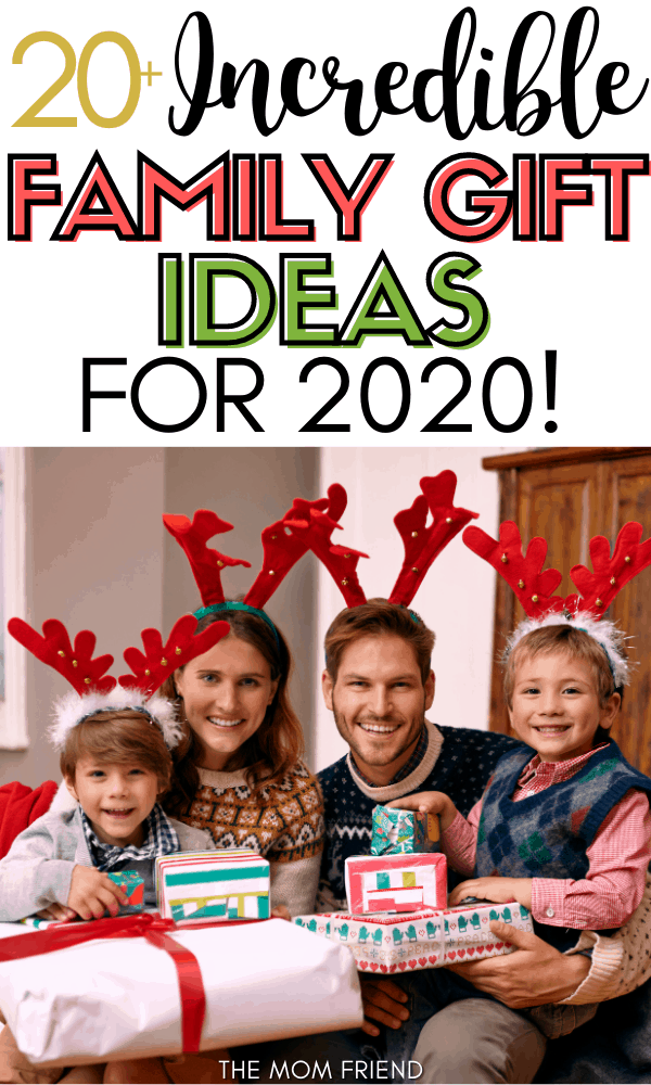 family wearing antler headbands with text incredible family gift ideas for 2020