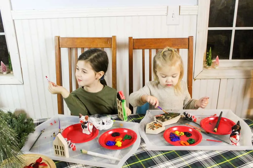 girls making ornaments