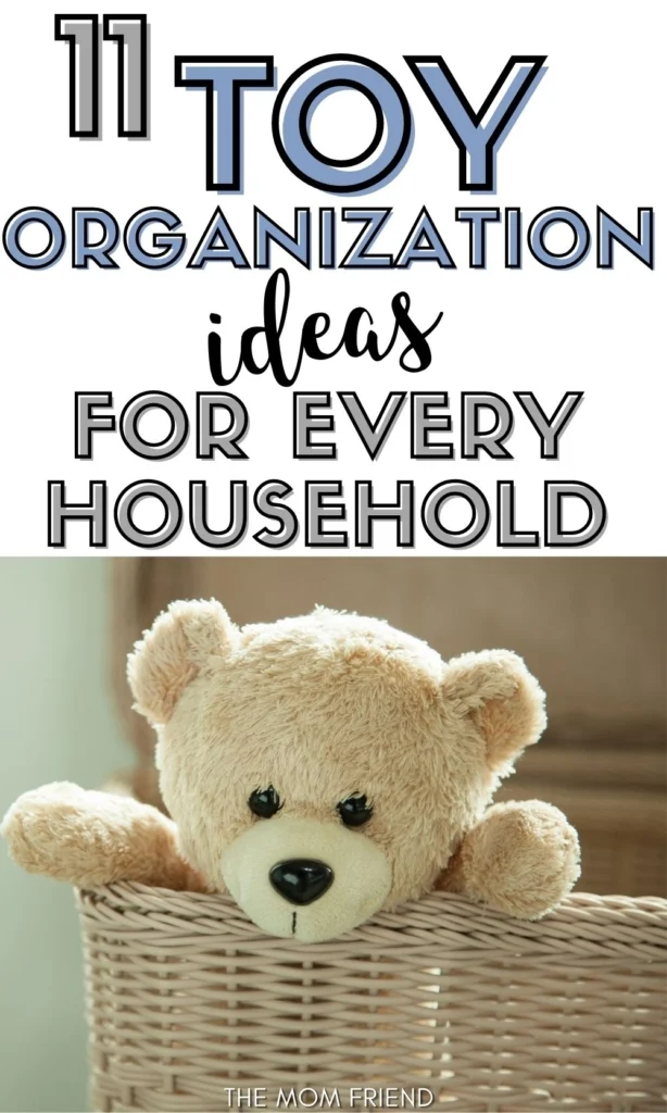 Pinnable image of toy organization ideas.