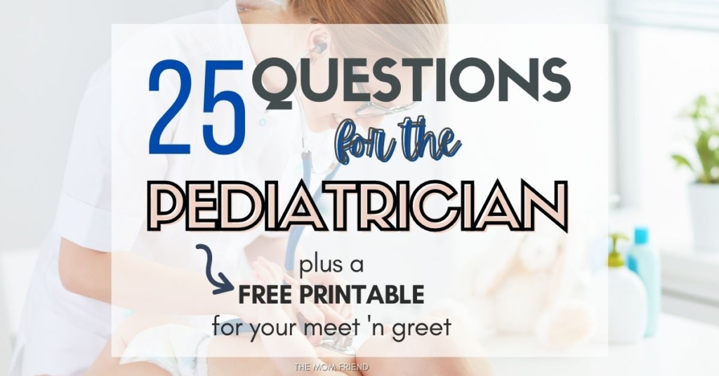 Graphic of 25 questions for the pediatrician
