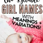 Graphic of baby with caption "two syllable girl names".