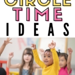 Pinnable image of toddlers doing circle time activities.