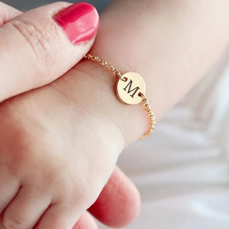 Monogramed baby girl bracelet.