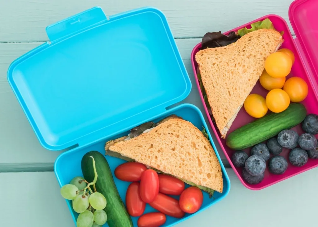 Make ahead lunches in lunch boxes.