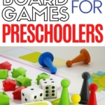 Pinnable image of board games for toddlers.