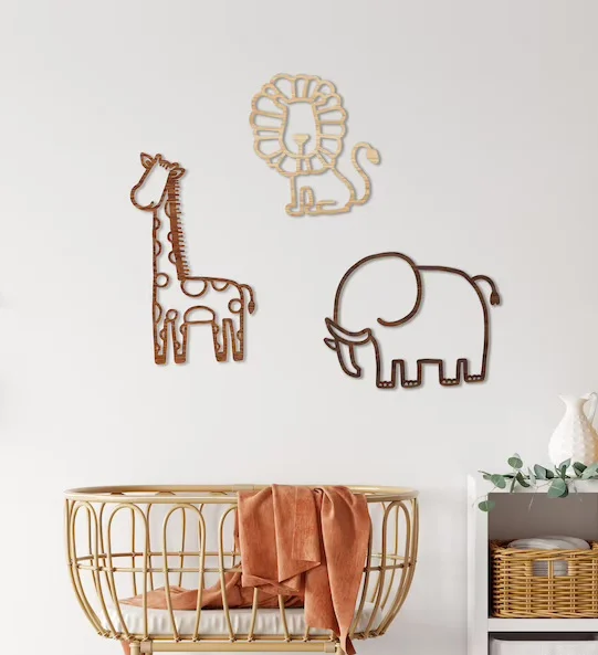 Wooden cutout nursery decor