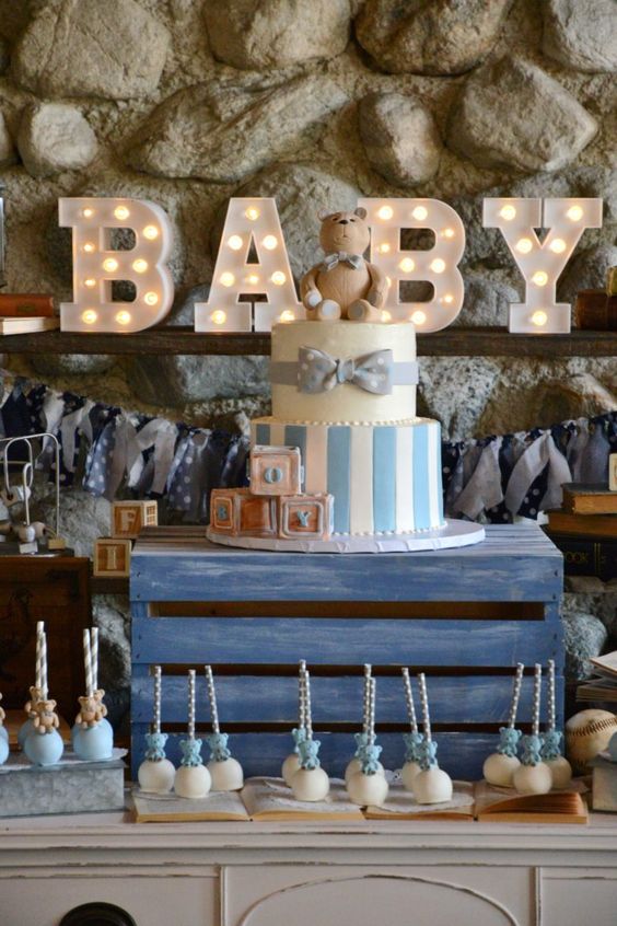 Light up BABY sign for dessert table