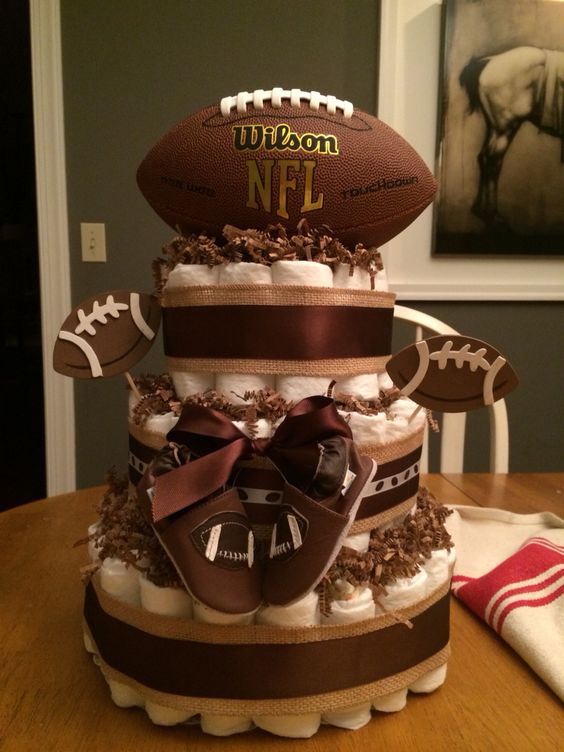Football diaper cake