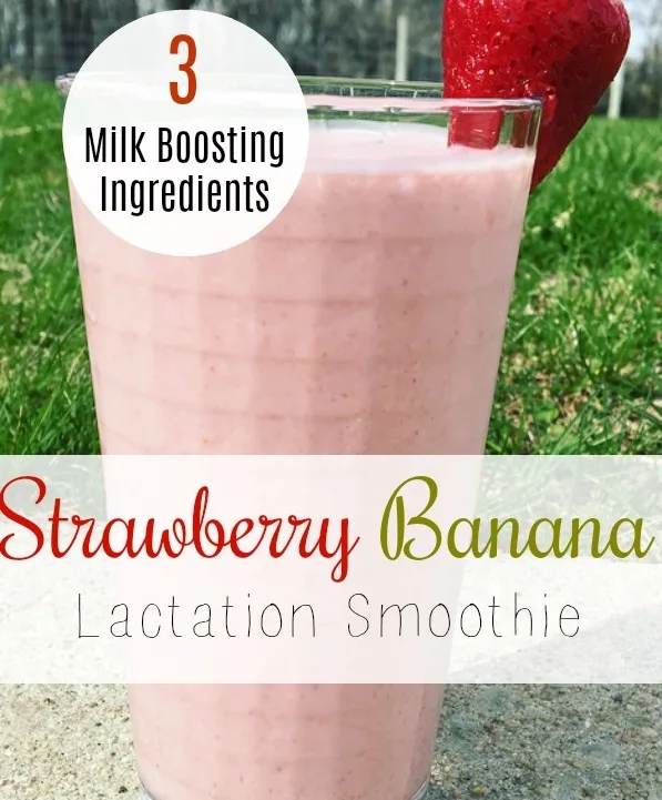 Strawberry banana lactation smoothie