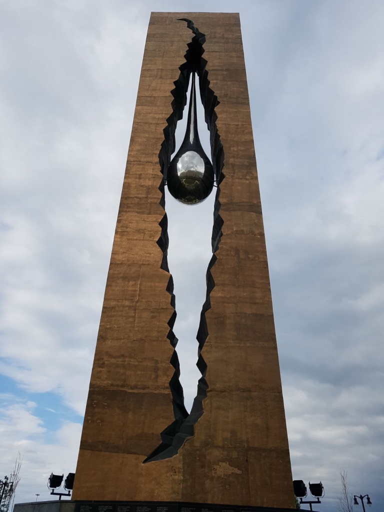 Teardrop memorial in Bayonne, NJ