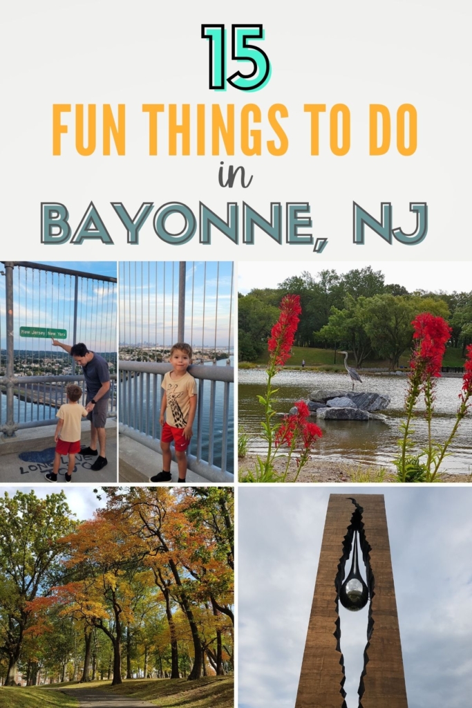 Pinterest image with text: 15 fun things to do in Bayonne, NJ