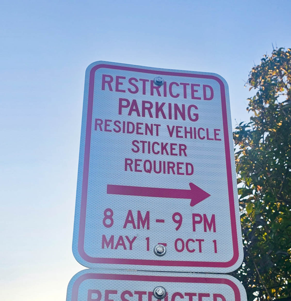 Parking sign from Newport, Rhode Island
